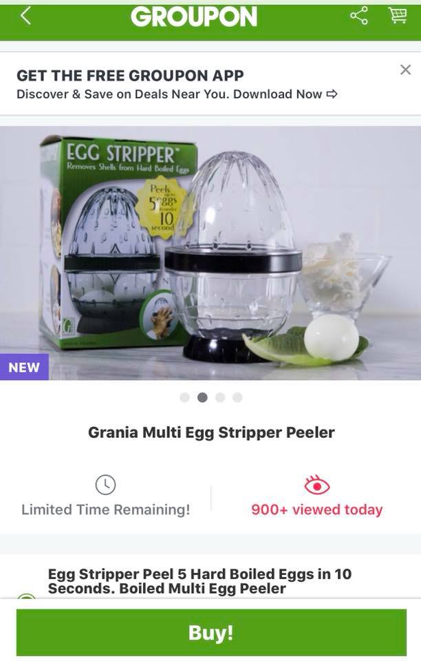 The EGG STRIPPER®   finally launched on Groupon !