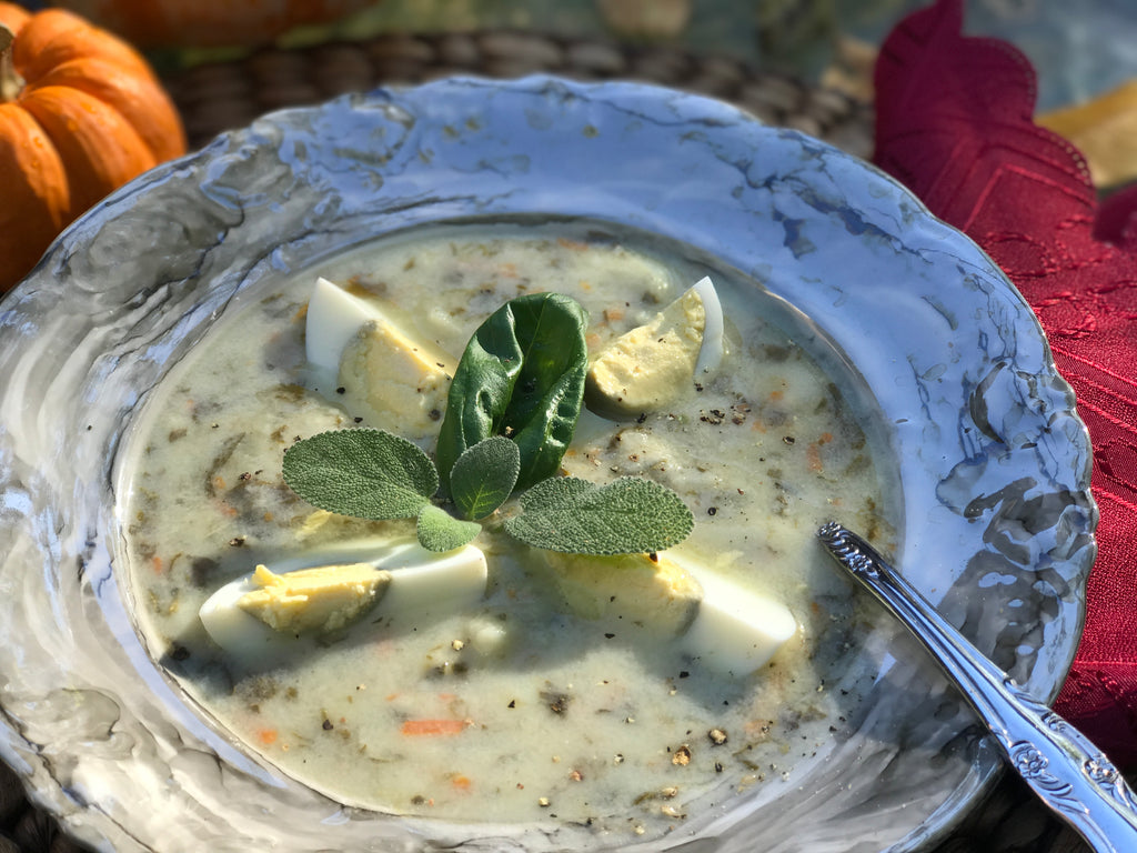 Sorrel Soup with Hard-Boiled Egg