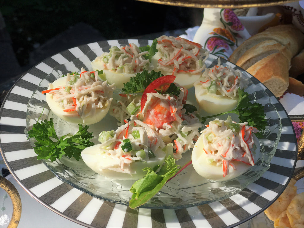 CRAB SALAD DEVILED EGGS