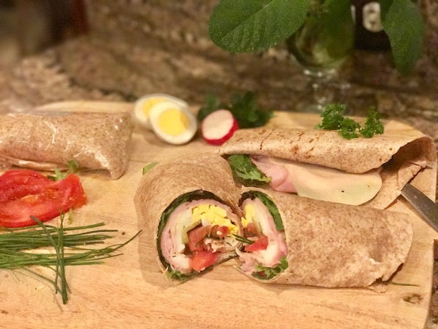 Easy Ham, Cheese and hard boiled Egg Wrap